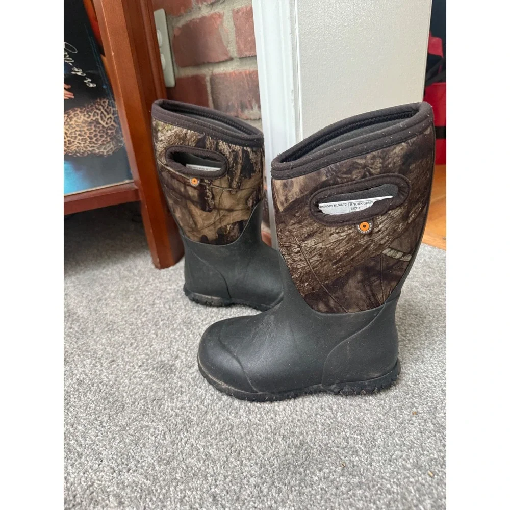 Bogs York Camo Kids Waterproof Insulated Rain Snow Boots Size 11 Camouflage
